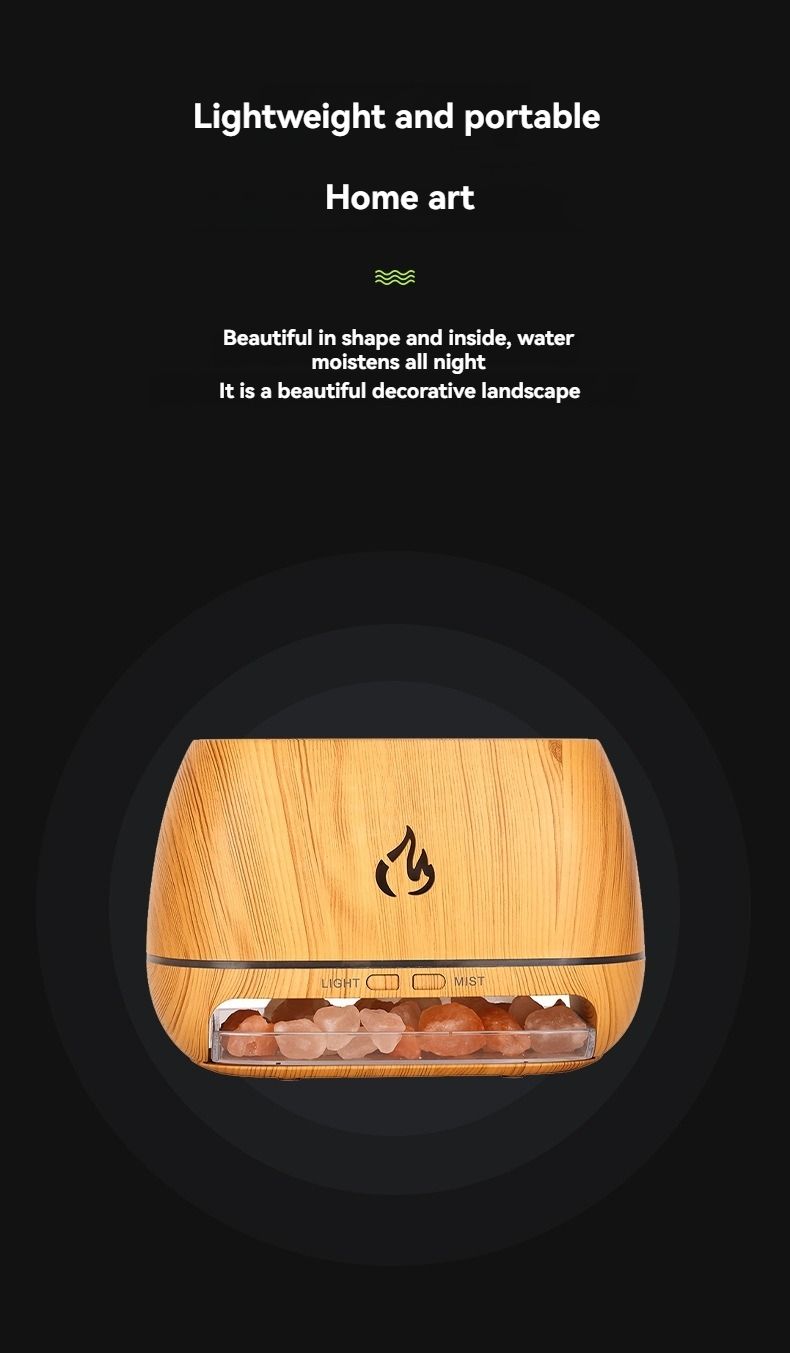 Black Aroma Diffuser with Himalayan Salt Stones