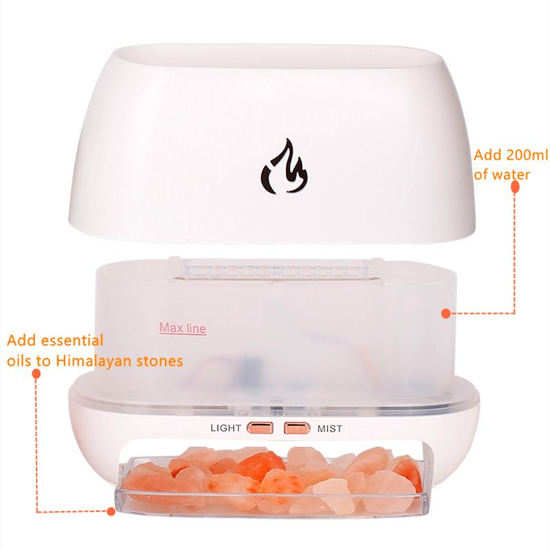 Black Aroma Diffuser with Himalayan Salt Stones