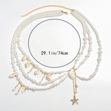 Pearl and Shell Waist Chain, Women's Beach-Inspired Jewelry