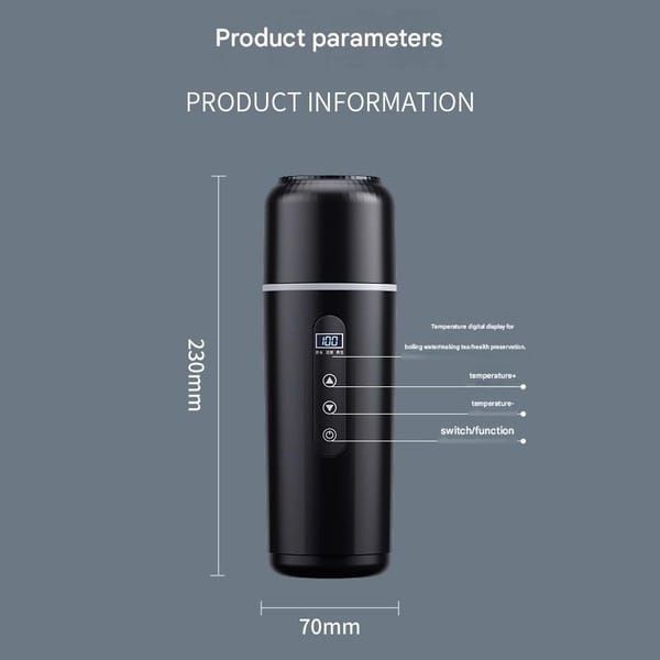 Upgraded Car Electric Kettle 12V/24V 316 Stainless Steel 500mL