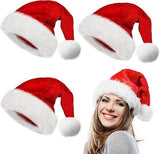 10Pack Christmas Santa Hats for Adults - Extra Thicken Velvet Santa Claus Hats for Women Men Fluffy Plush Xmas Hats Christmas Party Supplies New Year's Eve Party Hats for Adults Teenagers