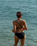 2026 Black Sexy Bikini Sport Hight Neck Women's Swimwear Size M