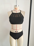 2026 Black Sexy Bikini Sport Hight Neck Women's Swimwear Size M