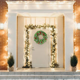 Christmas Wreaths & Garlands: Pre-Lit Christmas Wreath With Led Lights