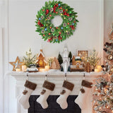 Christmas Wreaths & Garlands: Pre-Lit Christmas Wreath With Led Lights