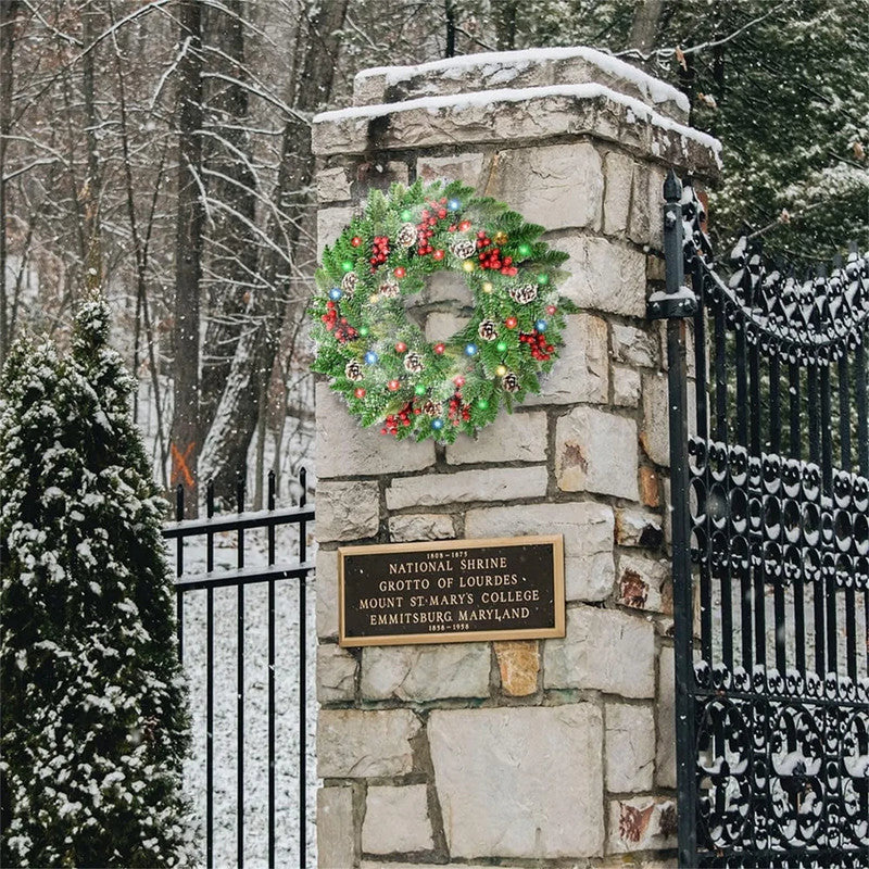 Pre-Lit Christmas Wreath With Led Lights