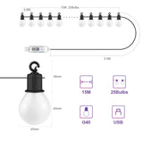 Outdoor Decorations & Lights: Bluetooth Colorful G40 Led Bulb String Lights