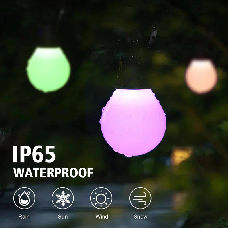 Outdoor Decorations & Lights: Bluetooth Colorful G40 Led Bulb String Lights