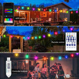 Outdoor Decorations & Lights: Bluetooth Colorful G40 Led Bulb String Lights