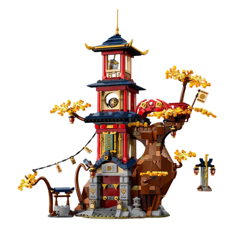 Building Toys: Dragon Energy Temple Building Blocks Model Set