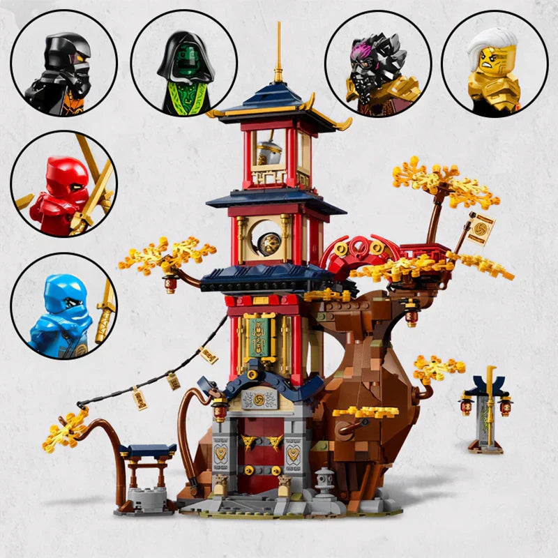 Building Toys: Dragon Energy Temple Building Blocks Model Set