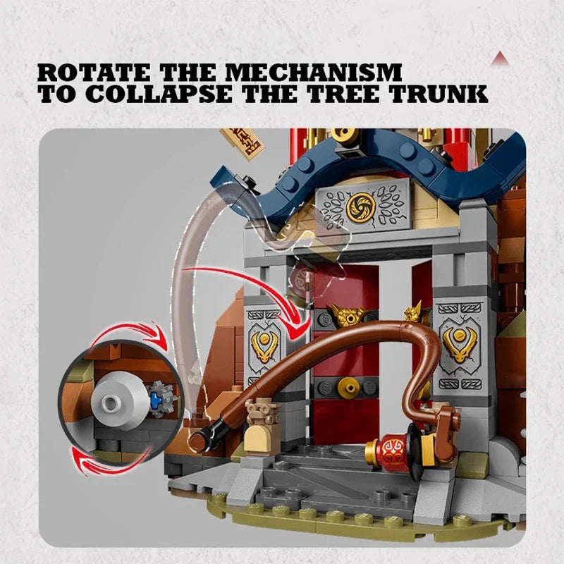 Building Toys: Dragon Energy Temple Building Blocks Model Set