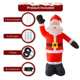 Christmas Decorations: 8Ft Tall Inflatable Santa Claus With 9 Led Lights