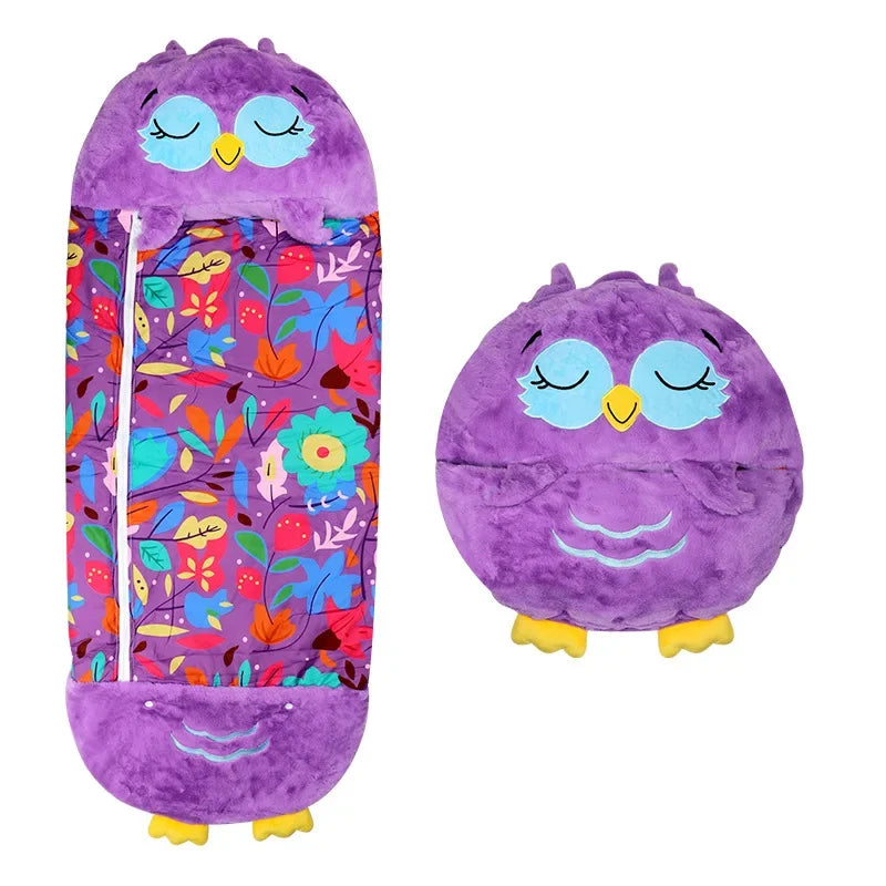 Sleeping Bags: Kids Shark Sleeping Bag Plush Doll Pillow (Purple)