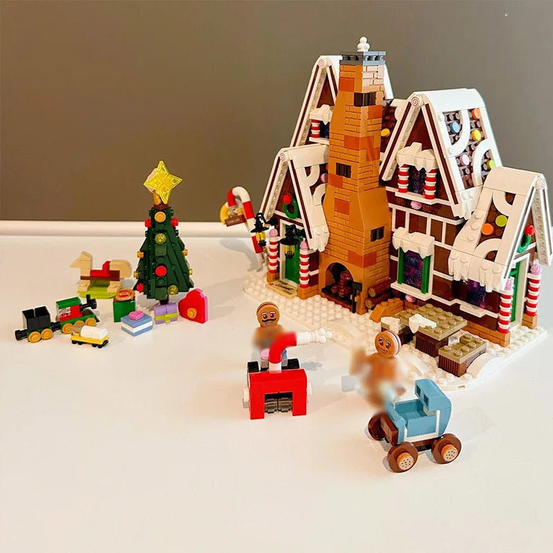 Building Toys: Santa Claus Gingerbread House Building Blocks