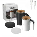 Coffee Machines & Accessories: 380ML Self-Stirring Electric Coffee Mug Black and White Cup