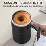 Coffee Machines & Accessories: 380ML Self-Stirring Electric Coffee Mug Black and White Cup