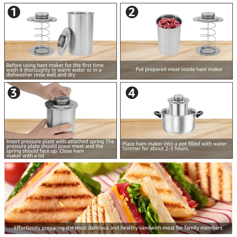 Stainless Steel Ham Maker with Thermometer
