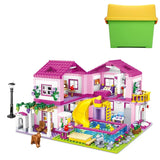 Building Toys: City Villa Castle Building Blocks Set With Pool