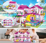 Building Toys: City Villa Castle Building Blocks Set With Pool