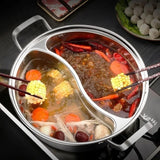 Kitchen Utensils: 32cm 316 Stainless Steel Twin Divided Hot Pot Silver