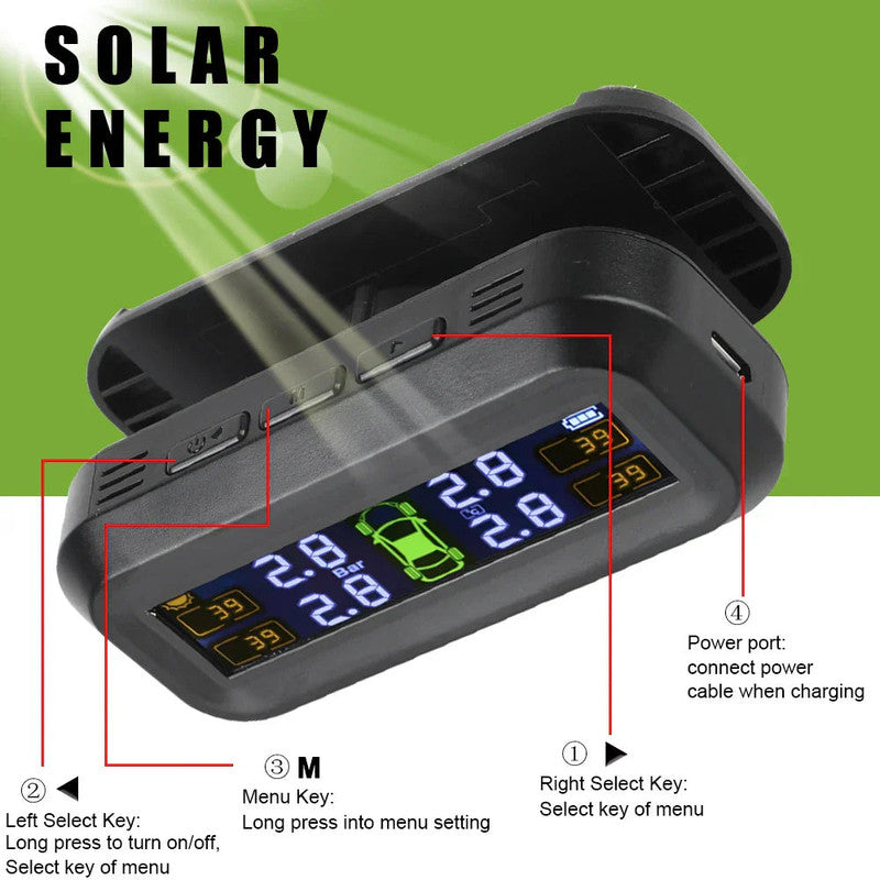 Air Compressors: Wireless Tire Pressure Monitoring  Solar And USB Charging
