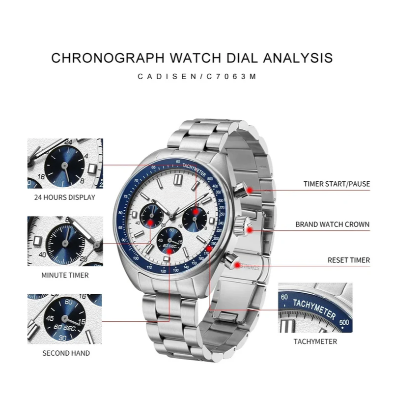 Men's Watches: Mens Quartz Chronograph Business Watch