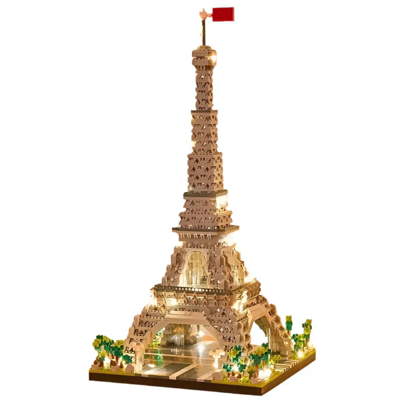 Building Toys: LED Eiffel Tower Micro Mini Building Blocks Set