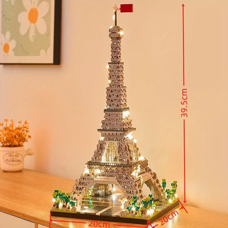 Building Toys: LED Eiffel Tower Micro Mini Building Blocks Set