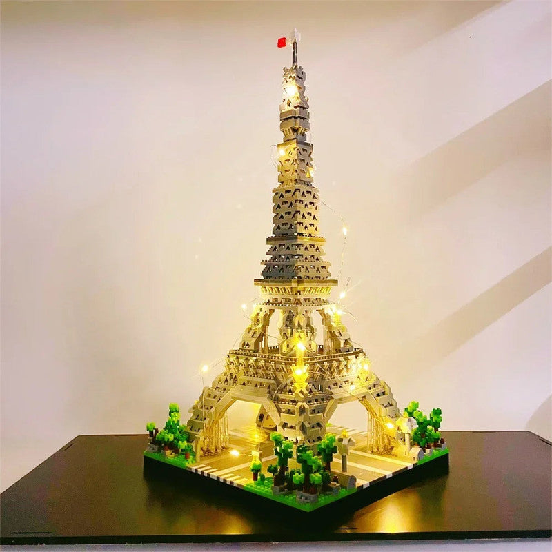 Building Toys: LED Eiffel Tower Micro Mini Building Blocks Set