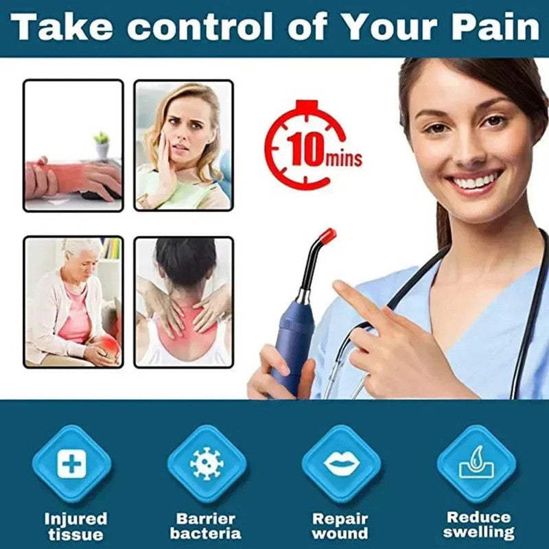 Wellness Accessories: 3-in-1 Red Light Therapy Wand Infrared & Blue Light Blue