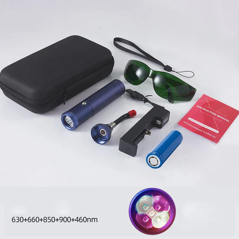 Wellness Accessories: 3-in-1 Red Light Therapy Wand Infrared & Blue Light Blue