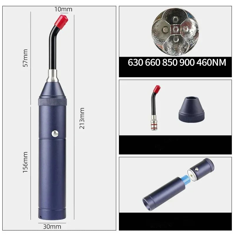 Wellness Accessories: 3-in-1 Red Light Therapy Wand Infrared & Blue Light Blue