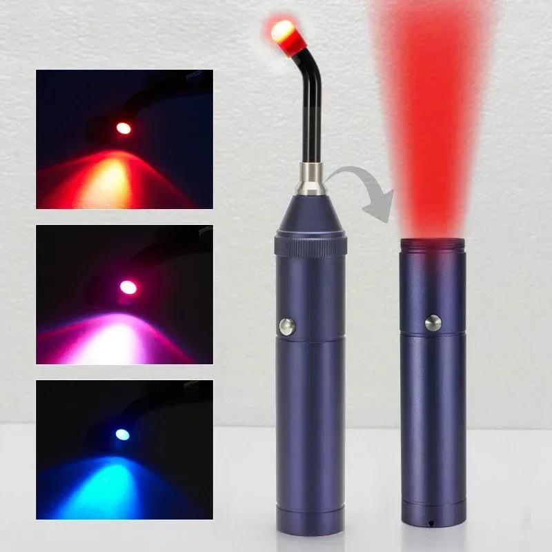 Wellness Accessories: 3-in-1 Red Light Therapy Wand Infrared & Blue Light Blue