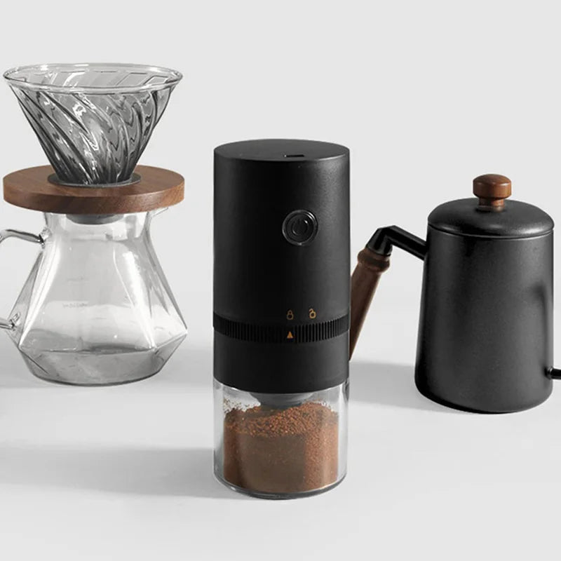 Coffee Machines & Accessories: Portable USB C Rechargeable Coffee Grinder  Mill Black