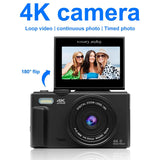 Camera Accessories: 4K Digital Camera for Photography 64MP Vlogging Black