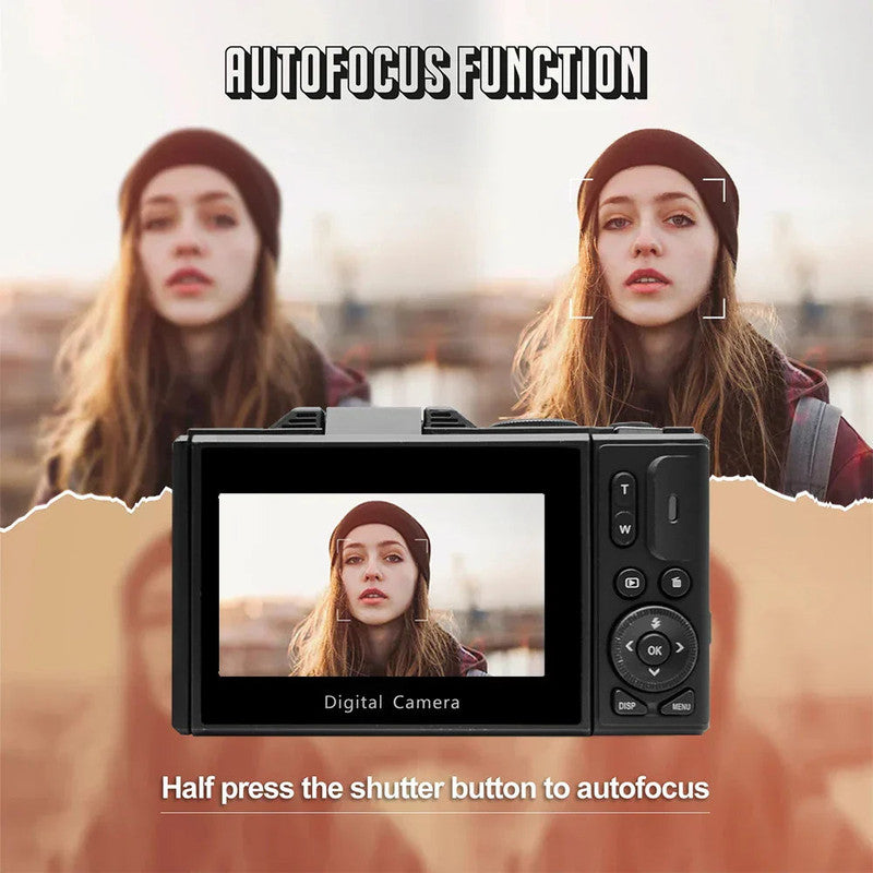 Camera Accessories: 4K Digital Camera for Photography 64MP Vlogging Black