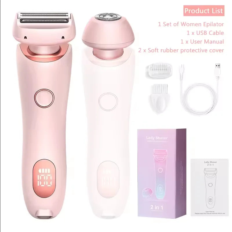 2 in 1 Waterproof Electric Shaver Hair Removal