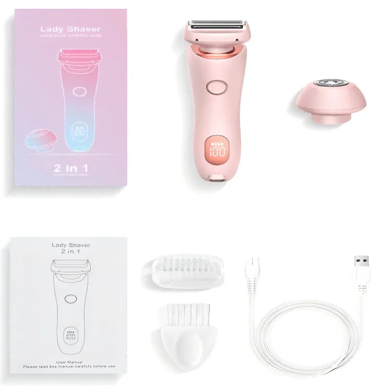 2 in 1 Waterproof Electric Shaver Hair Removal
