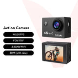 Camera Accessories: 4K Action Camera 30M Waterproof Sports Cam Balck