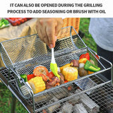 12-Inch Stainless Steel Rolling BBQ Grill Mesh Rotisserie