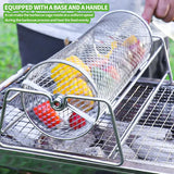 12-Inch Stainless Steel Rolling BBQ Grill Mesh Rotisserie