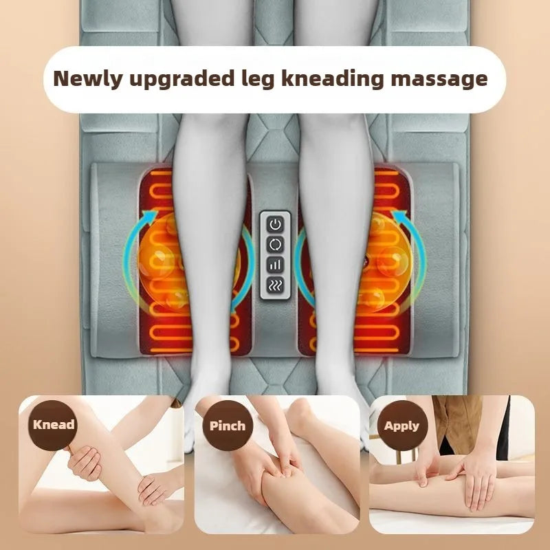 Electric Full Body Massage Mattress with Heat, Airbag, and Kneading Grey
