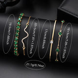 Green Womens Quartz Watch Jewelry Gift Set