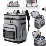 Backpacks: 30L Camping Insulated Backpack Hot Cold Storage Gray