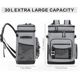 Backpacks: 30L Camping Insulated Backpack Hot Cold Storage Gray