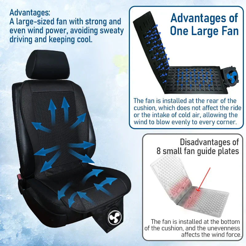 Spacer Car Cooling Seat Cushion-Fan  System Black