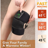Massagers: Cordless Heating Knee Pad With Massage Function - Black