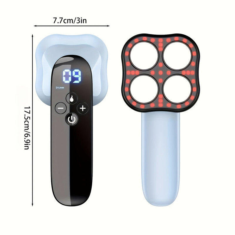Massagers: Rechargeable Handheld Massager With 4-Point Head(Blue)
