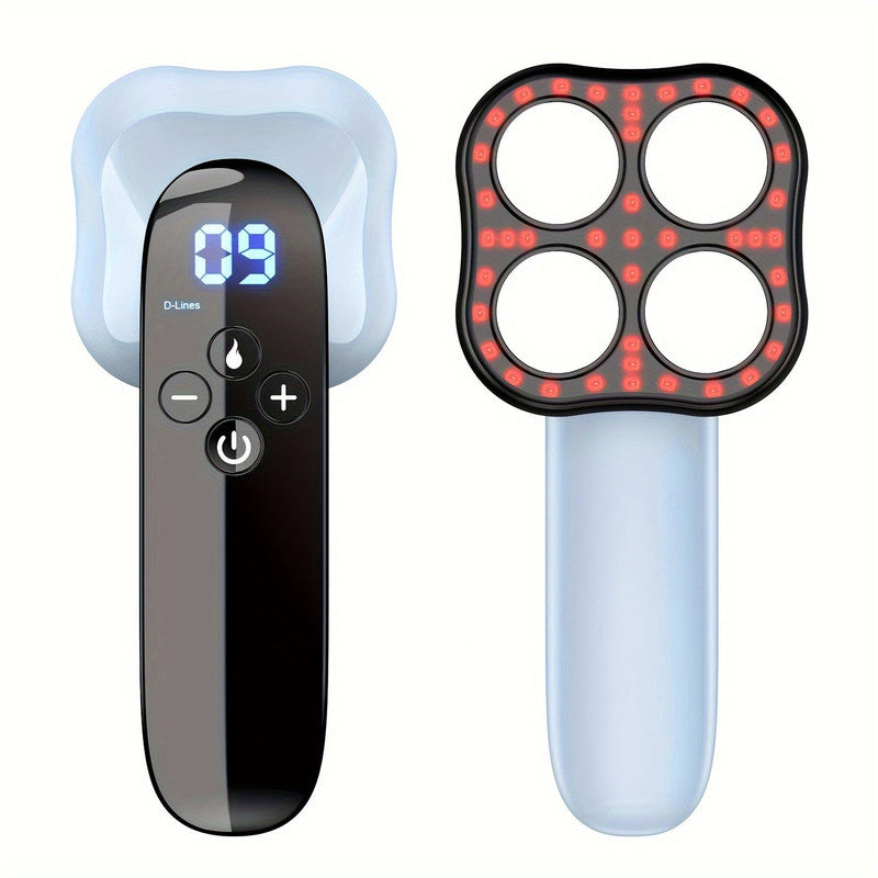 Massagers: Rechargeable Handheld Massager With 4-Point Head(Blue)